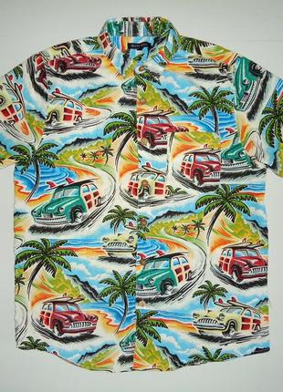 Рубашка  гавайская brave soul гавайка с машинами (m)