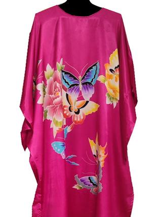 Шелковое платье кимоно бабочки разные