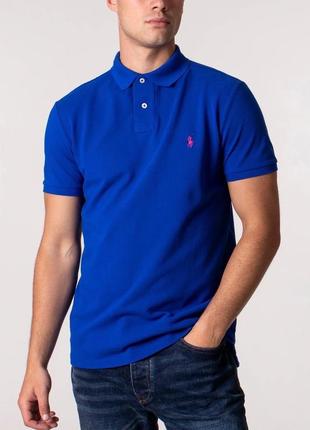 Винтажное поло футболка polo ralph lauren blue polo shirt