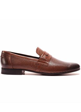 Светло-коричневые мужские туфли с перфорацией 41 43 44 размер