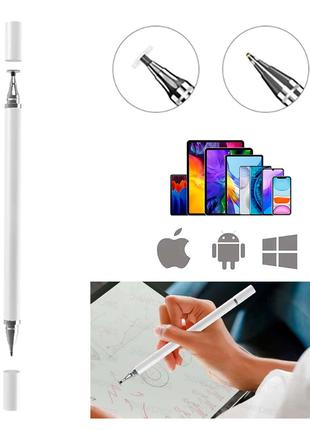 Універсальний білий стилус + ручка 2в1 для смартфона планшета ...
