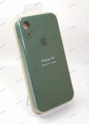 Чехол для Iphone XR (Дизайн 12/13) (Silicone Case) бледно-зеленый
