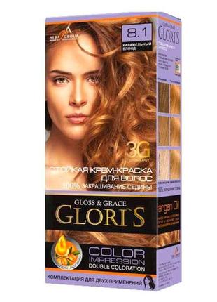 Фарба для волосся 8.1 (Карамельний блонд) ТМ GLORIS