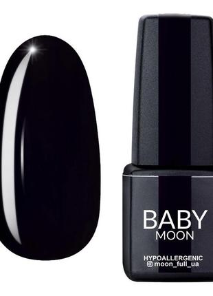 Гель-лак baby moon midnight gel polish, 6 мл №07 чорний