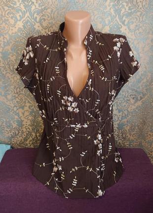 Красивая женская блуза с вышивкой в китайском стиле р.46/48 бл...