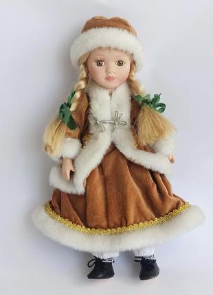 Красивая коллекционная кукла, фарфор снегурочка