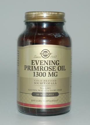 Масло вечерней примулы (evening primrose oil), solgar, 1300 мг...