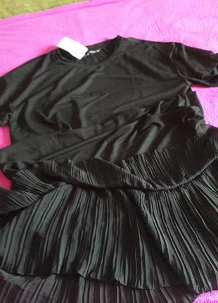 Платье черное трикотаж летний..+ гофре капрон новое! размер 52/54