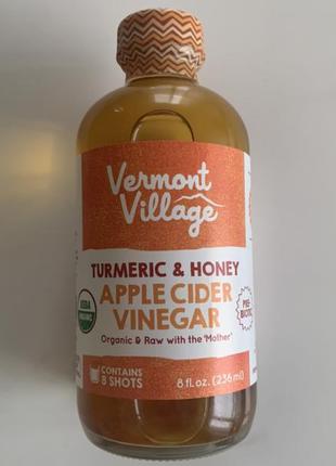 Vermont Village, Яблочный уксус, куркума и мед, 236 мл