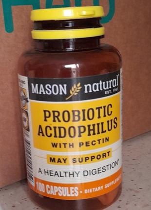 Mason Natural, пробиотик с ацидофильными лактобактериями Acidophi