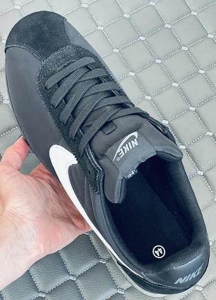 Nike cortez nylon black-white кроссовки мужские черные найк ко...