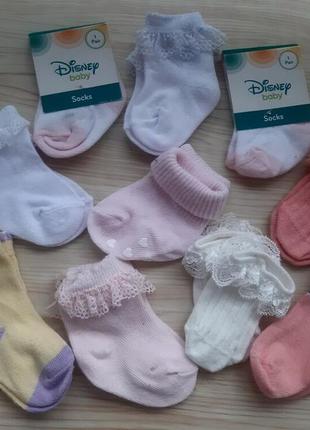 Disney носочки новорожденной девочке 0-3-6м новые