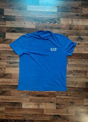 Мужская синяя футболка emporio armani ea7