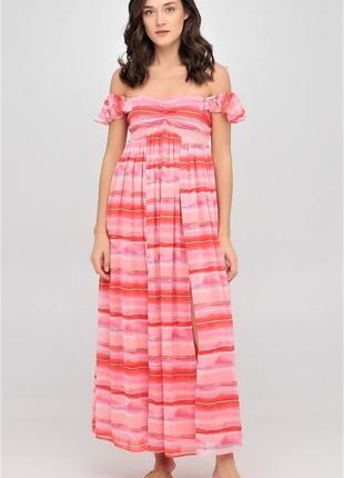 Платье only с открытыми плечами и спиной розовый l (46-48)