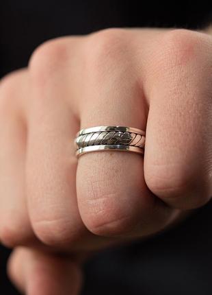 Мужское серебряное кольцо (чернение) TR-01-00001