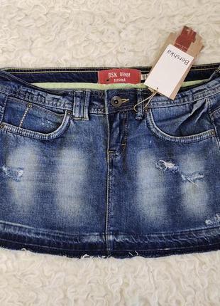 Стильна джинсова міні юбка спідниця bershka, р.38(м)