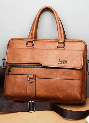 Мужская сумка для ноутбука jeep эко кожа портфель для планшета...