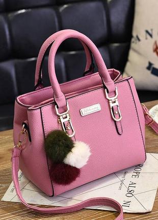 Женская мини сумочка на плечо розовый