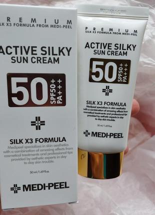 Солнцезащитный крем medi peel active silky sun cream spf50+/pa...