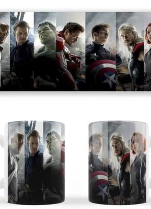 Чашка белая керамическая Marvel The Avengers (Марвел Мстители)...