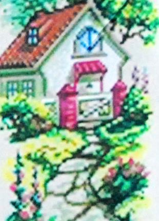 Набор Алмазная мозаика вышивка "Уютная Дача" мостик цветы доми...
