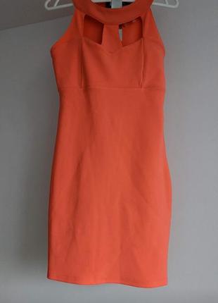 Невероятное платье мини оранжевое на s размер
