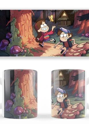 Чашка белая керамическая Gravity Falls Гравити Фолз ABC