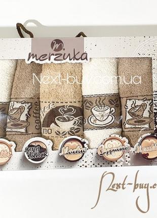 Merzuka Coffee набор кухонных, махровых полотенец с кофейной в...