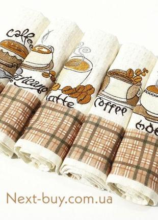Набір кухонних рушників Nilteks coffee 5 шт. 40х60