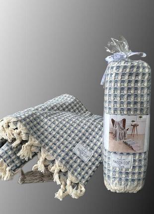 Maison D'or Ruana blue бавовняний плетений рушник для лазні, с...