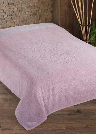 Махровая простынь - покрывало LuiSa Pink lila 190x220 - хлопок...