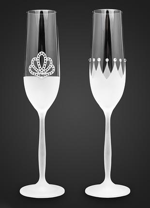 Свадебные бокалы c коронами Swarovski (арт. S19)