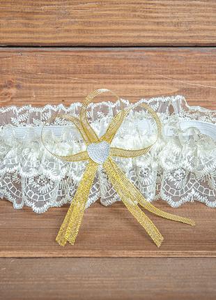 Золотистая подвязка для невесты (арт. G-016)