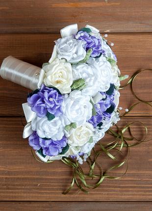 Весільний букет-дублер із бузковими трояндами (арт. BD-007)