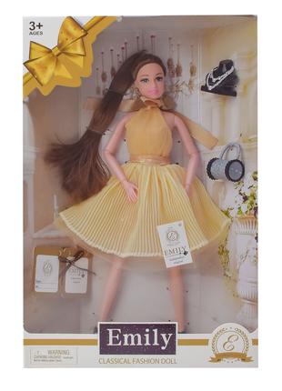 Лялька Shantou Jinxing Emily Шатенка в жовтій сукні (QJ067A)