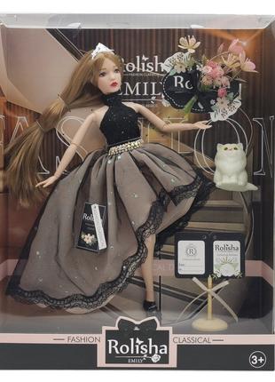 Лялька Shantou Jinxing Emily у чорній сукні з котиком (QJ101D)