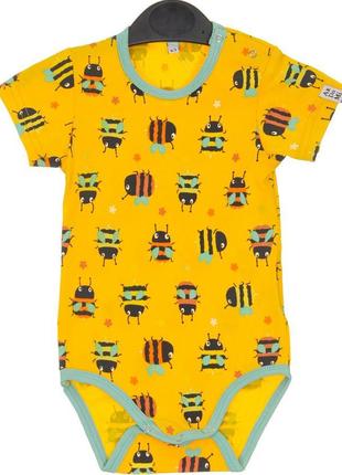 Боди-футболка "Пчелки" для детей, желтое с ментоловым - Ardomi