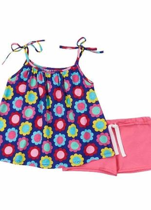 Комплект "Цветы" майка и шорты для девочки, фиолетовый - Соня