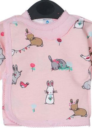 Распашонка "Кролики" для девочки, розовая - Minikin