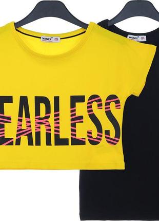 Комплект майка и футболка для девочки, желтый с черным - Wanex
