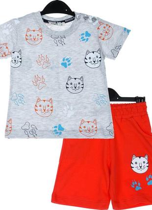 Комплект "Тигр" кофта и штаны для мальчика, серый с оранжевым ...