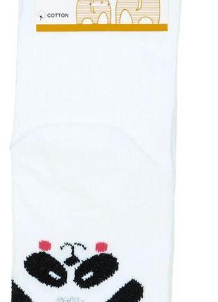 Носки "Панда" для девочки, белые с серебристым - Bross