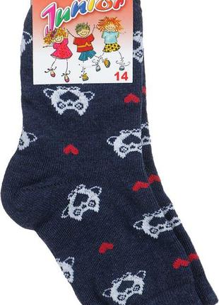Шкарпетки "Сова" для дівчинки, сині — Класик