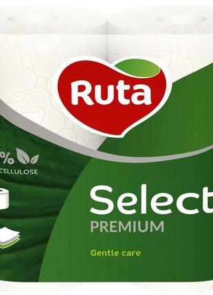 Туалетная бумага "Ruta Selecta" 3-слойный 4рул., белая - Ruta