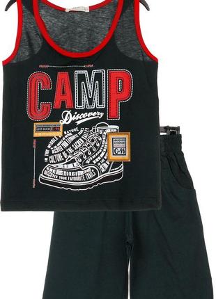 Комплект "CAMP" майка и шорты для мальчика, темно-зеленый - E&...
