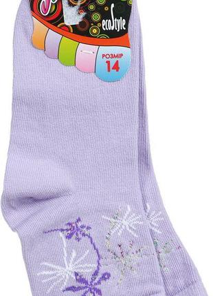 Шкарпетки "Квіти" для дівчинки, бузкові — Класик