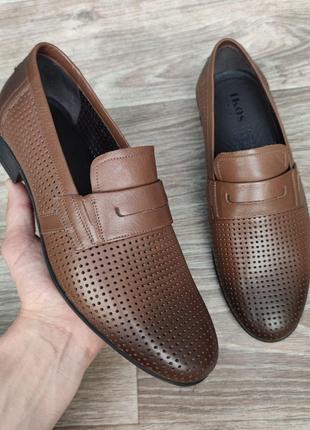 Летние туфли лоферы коричневые 41, 43, 44 размер
