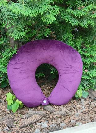 Дорожная подушка для отдыха, подушка под шею фиолетовая