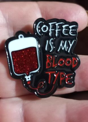 Брошь брошка значок пин металл кровь переливание крови кофе co...