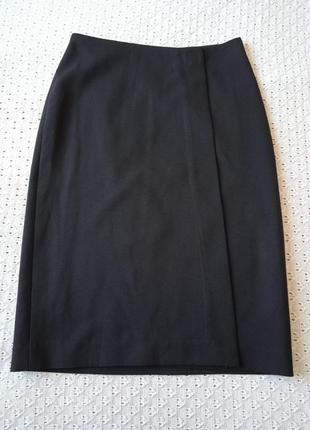 Спідниця на запах класична спідничка чорна пряма юбка